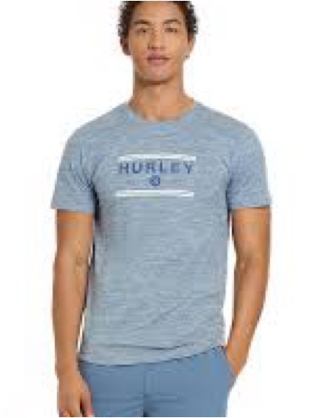 Hurley Light Heather Blue Logo Short Sleeve Tee